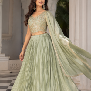 Sage Green Designer Lehenga Set